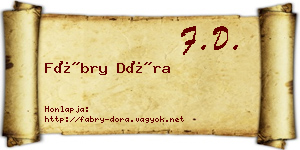 Fábry Dóra névjegykártya